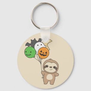 Sloth Halloween Balloons Kids Cute Animals Keychai Key Ring