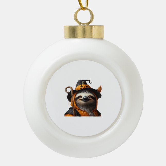 Sloth Halloween Classic T-Shirt Ceramic Ball Christmas Ornament (Front)