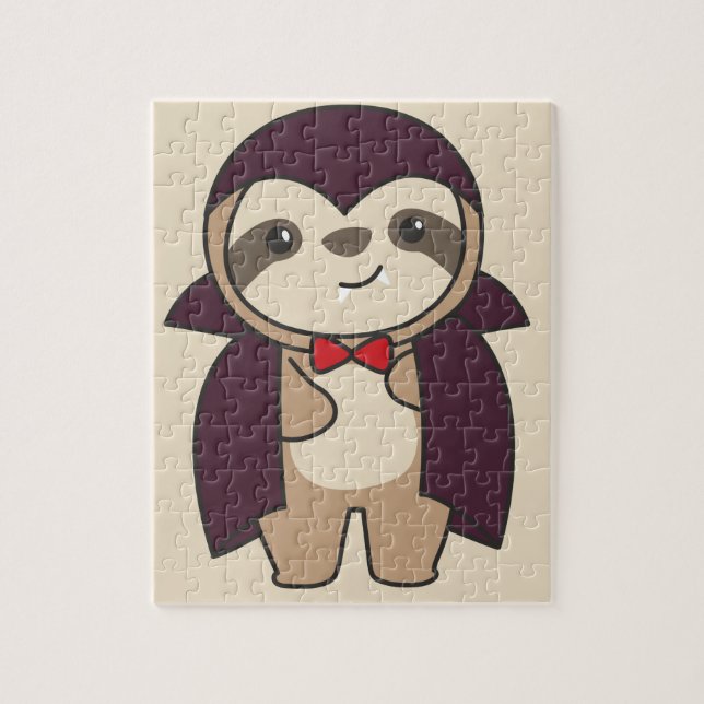 Sloth Halloween Cute Devil Vampire Costume Jigsaw  Puzzle (Vertical)