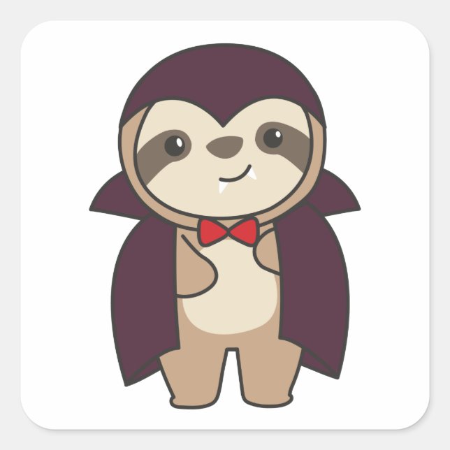 Sloth Halloween Cute Devil Vampire Costume Square  Sticker (Front)
