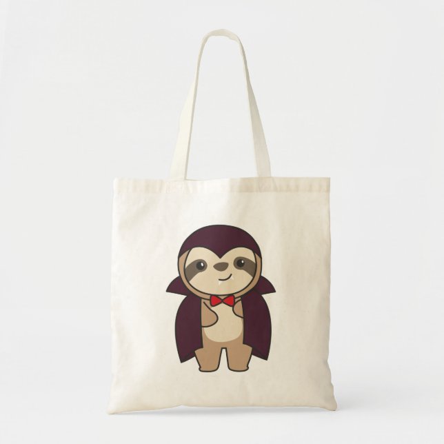 Sloth Halloween Cute Devil Vampire Costume Tote Ba Bag (Front)
