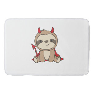 Sloth Halloween Cute Devil Witch Costume Bath Mat