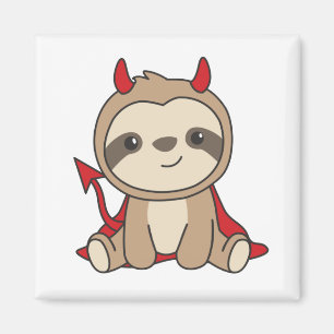 Sloth Halloween Cute Devil Witch Costume Magnet