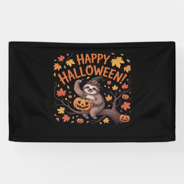 Sloth Halloween Day Classic T-Shirt Banner (Horizontal)