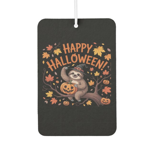Sloth Halloween Day Classic T-Shirt Car Air Freshener (Front)