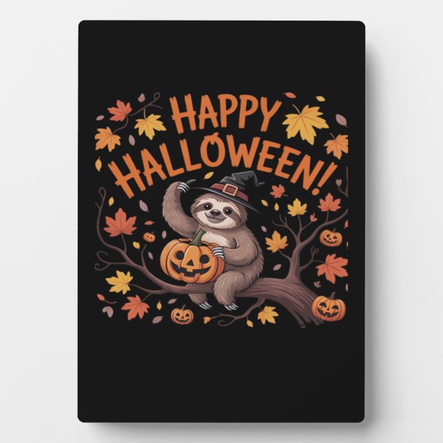 Sloth Halloween Day Classic T-Shirt Plaque (Front)