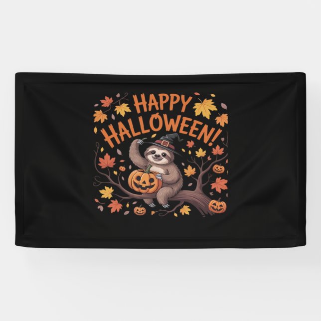Sloth Halloween Day Oversized T-Shirt Banner (Horizontal)