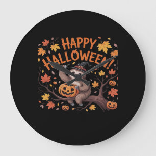 Sloth Halloween Day Oversized T-Shirt Large Clock