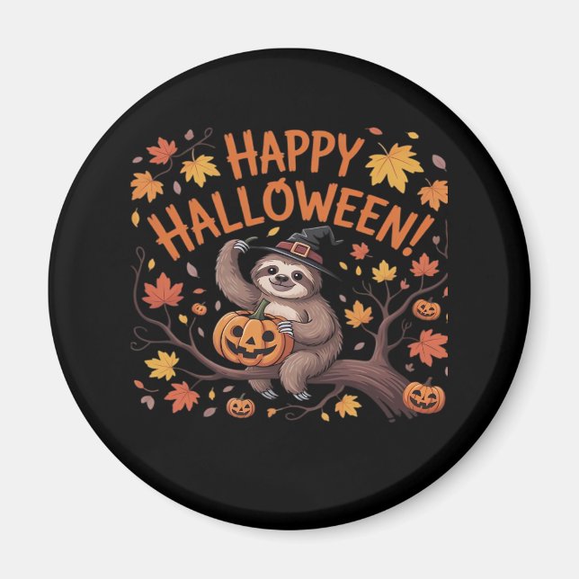 Sloth Halloween Day Oversized T-Shirt Magnet (Front)