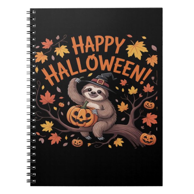 Sloth Halloween Day Oversized T-Shirt Notebook (Front)