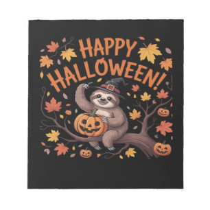 Sloth Halloween Day Oversized T-Shirt Notepad
