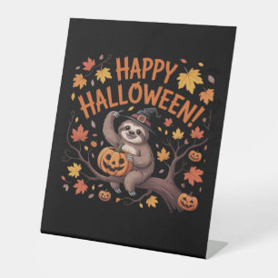 Sloth Halloween Day Oversized T-Shirt Pedestal Sign