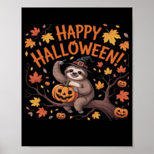 Sloth Halloween Day Oversized T-Shirt Poster