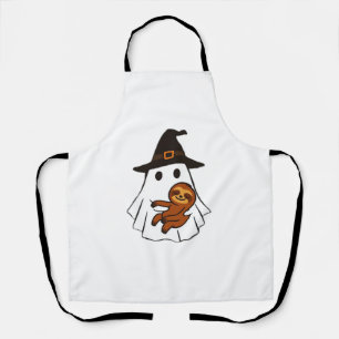 Sloth Halloween Ghost Witch Hat Animal Lovers Boys Apron