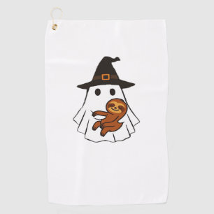 Sloth Halloween Ghost Witch Hat Animal Lovers Boys Golf Towel