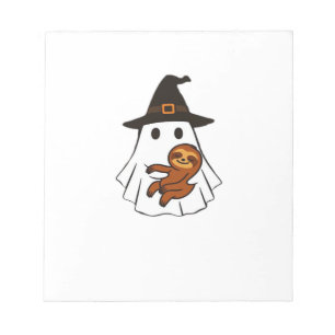 Sloth Halloween Ghost Witch Hat Animal Lovers Boys Notepad