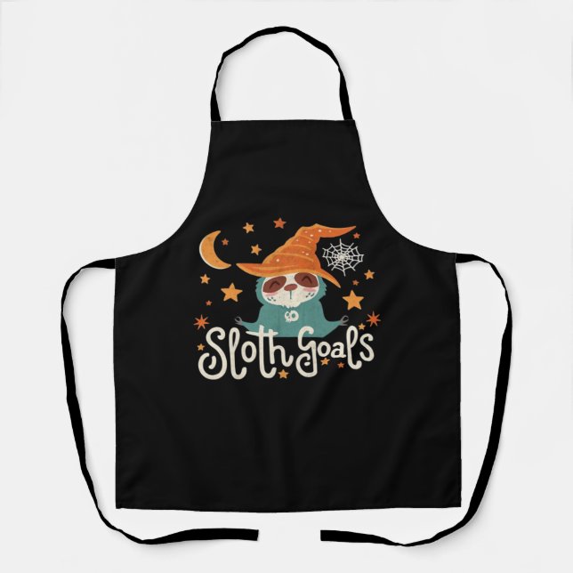 Sloth Halloween Goals Classic T-Shirt Apron (Front)