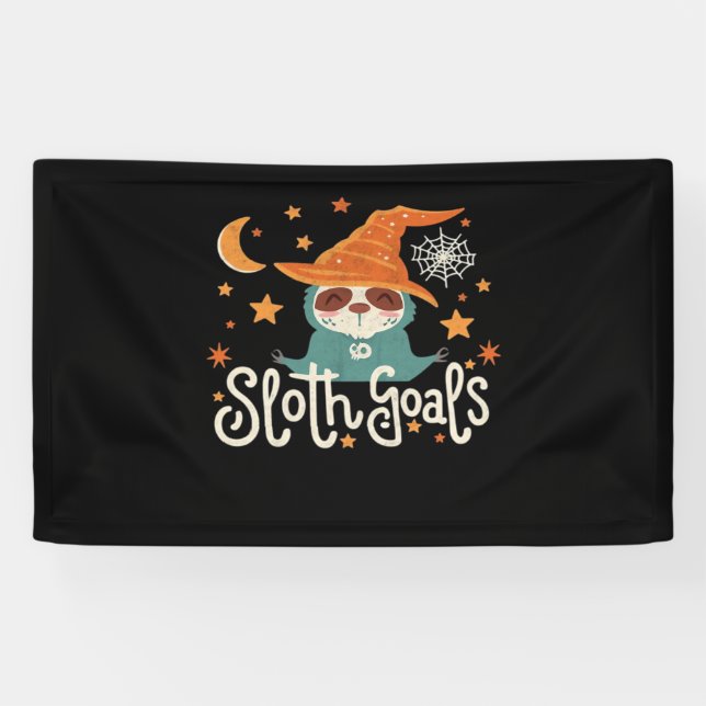 Sloth Halloween Goals Classic T-Shirt Banner (Horizontal)
