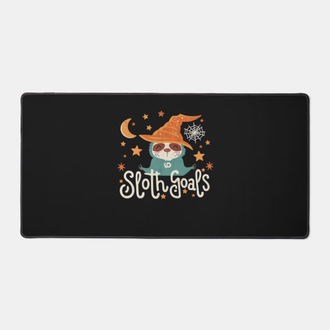 Sloth Halloween Goals Classic T-Shirt Desk Mat (Front)