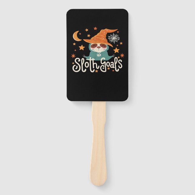 Sloth Halloween Goals Classic T-Shirt Hand Fan (Front)