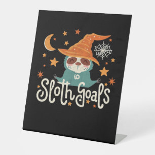 Sloth Halloween Goals Classic T-Shirt Pedestal Sign