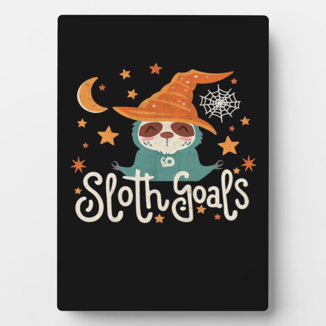 Sloth Halloween Goals Classic T-Shirt Plaque (Front)