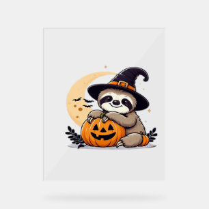 Sloth Halloween Motif Cute Classic T-Shirt Acrylic Sign
