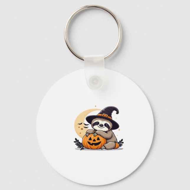 Sloth Halloween Motif Cute Classic T-Shirt Key Ring (Front)