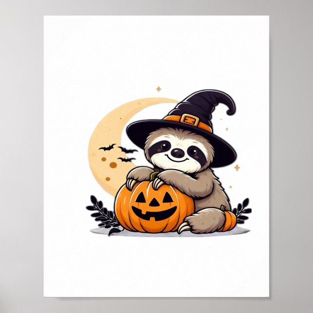Sloth Halloween Motif Cute Classic T-Shirt Poster (Front)