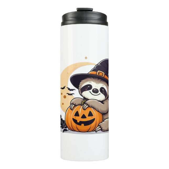 Sloth Halloween Motif Cute Classic T-Shirt Thermal Tumbler (Front)