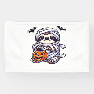 Sloth Halloween Mummy Kids Women Men Sloth Classic Banner