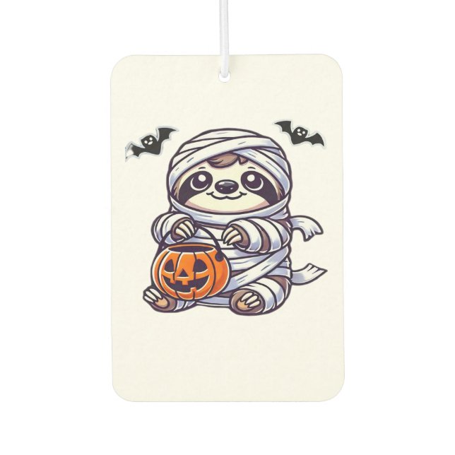 Sloth Halloween Mummy Kids Women Men Sloth Classic Car Air Freshener (Front)