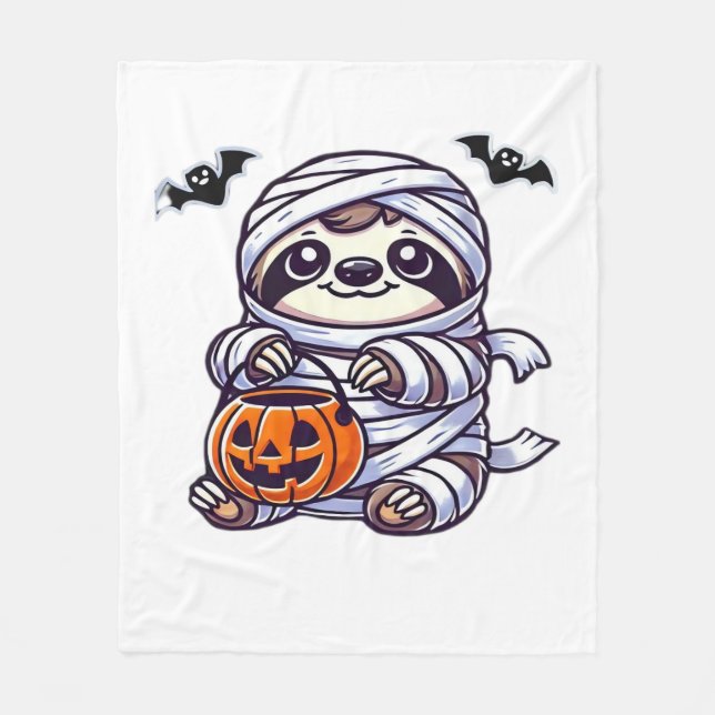 Sloth Halloween Mummy Kids Women Men Sloth Classic Fleece Blanket (Front)