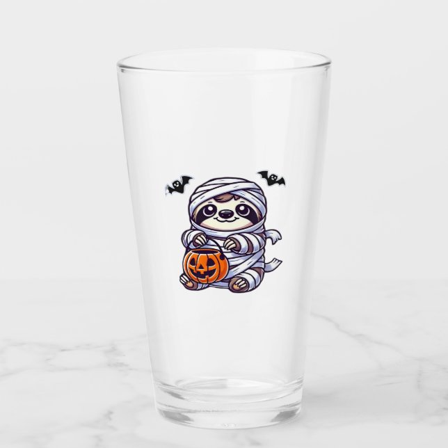 Sloth Halloween Mummy Kids Women Men Sloth Classic Glass (Front)