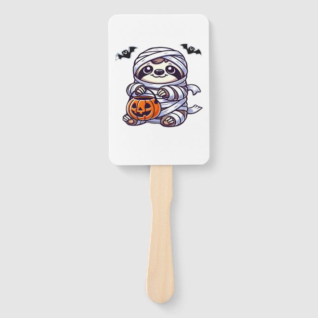 Sloth Halloween Mummy Kids Women Men Sloth Classic Hand Fan (Front)