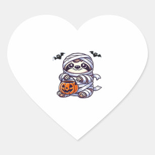 Sloth Halloween Mummy Kids Women Men Sloth Classic Heart Sticker