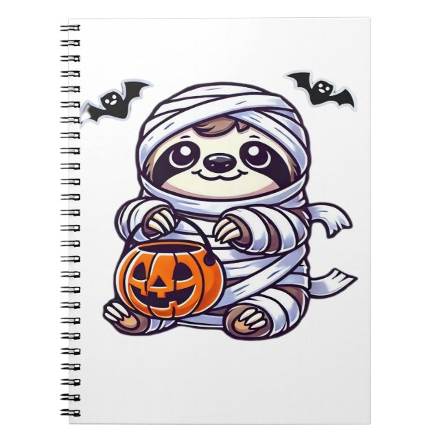 Sloth Halloween Mummy Kids Women Men Sloth Classic Notebook (Front)