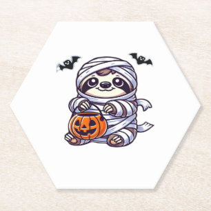 Sloth Halloween Mummy Kids Women Men Sloth Classic Paper Coaster
