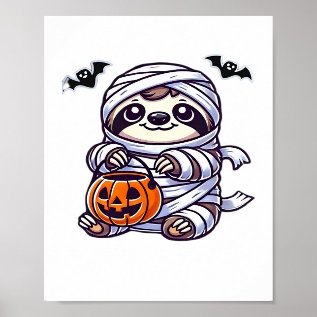 Sloth Halloween Mummy Kids Women Men Sloth Classic Poster (Front)