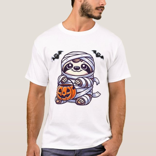Sloth Halloween Mummy Kids Women Men Sloth Classic T-Shirt (Front)