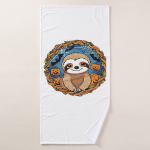 sloth, halloween, october, autumn, thanksgiving Ov Bath Towel