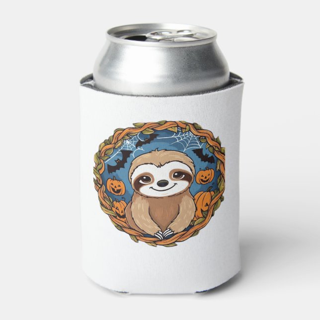 sloth, halloween, october, autumn, thanksgiving Ov Can Cooler (Can Front)