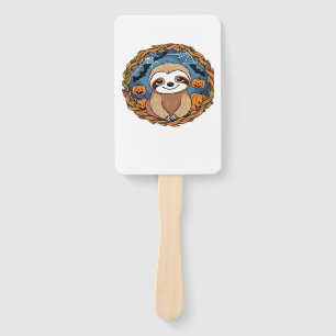 sloth, halloween, october, autumn, thanksgiving Ov Hand Fan