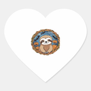 sloth, halloween, october, autumn, thanksgiving Ov Heart Sticker