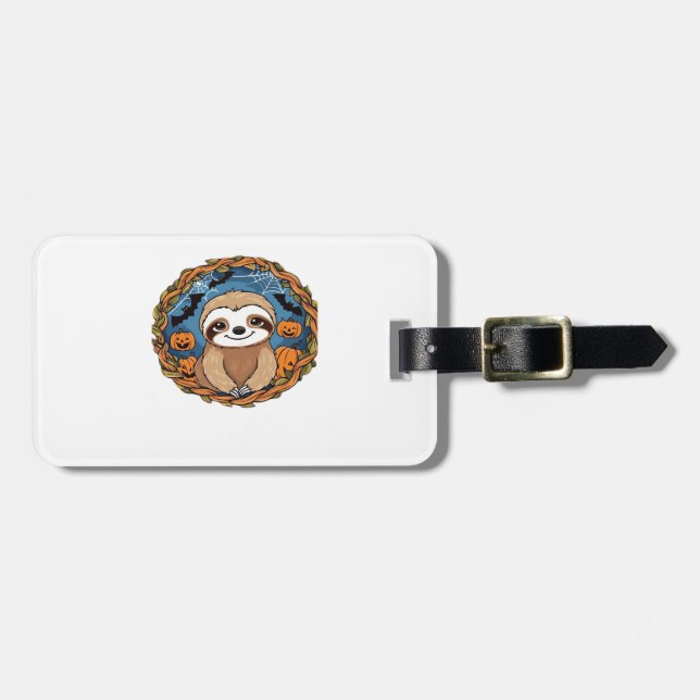 sloth, halloween, october, autumn, thanksgiving Ov Luggage Tag (Front Horizontal)