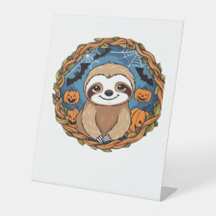 sloth, halloween, october, autumn, thanksgiving Ov Pedestal Sign