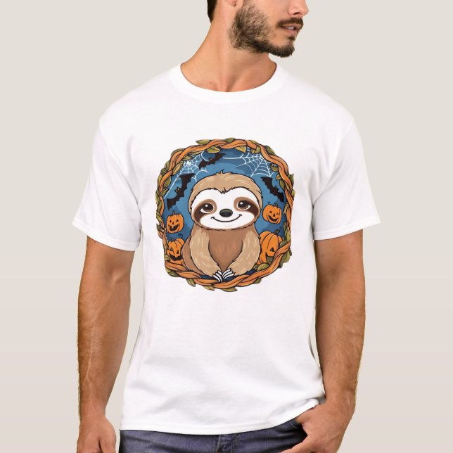 sloth, halloween, october, autumn, thanksgiving Ov T-Shirt (Front)