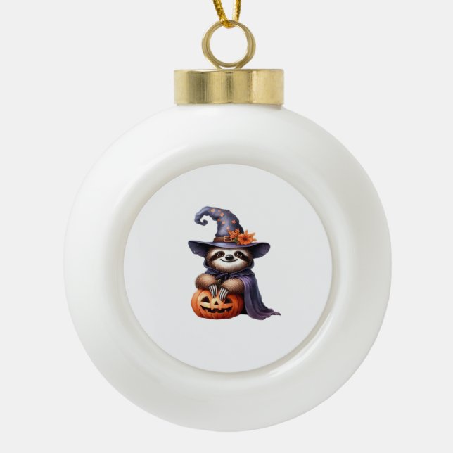Sloth Halloween Outfit Classic T-Shirt Ceramic Ball Christmas Ornament (Front)