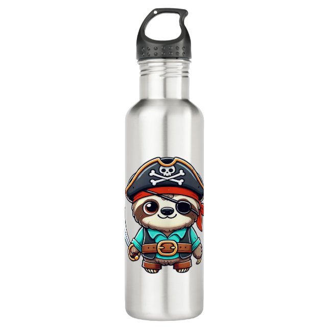 Sloth Halloween Pirate Kids Women Men Sloth Classi 710 Ml Water Bottle (Front)