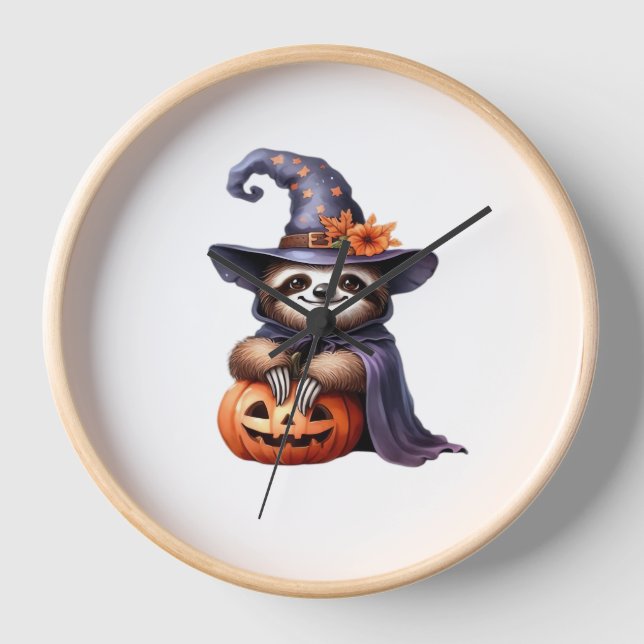 Sloth Halloween Pirate Kids Women Men Sloth Classi Clock (Front)
